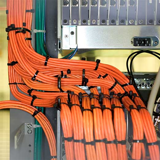 Orange cable wires